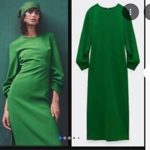 Zara midi green dress size M